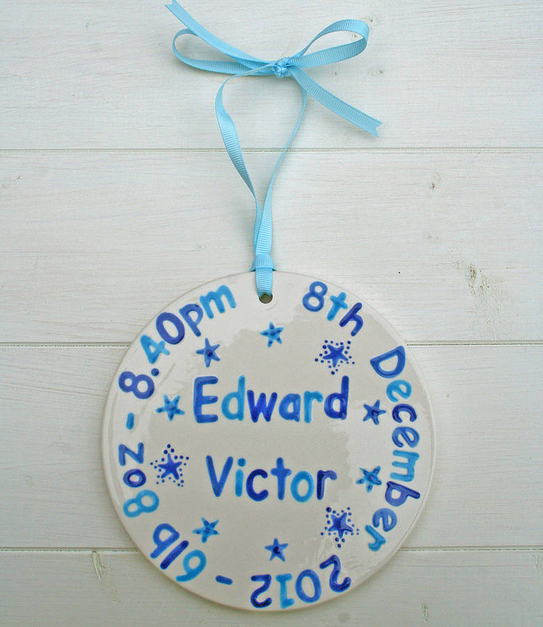 Personalised New Baby Plaque By Sparkle Ceramics