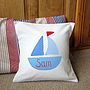 Nautical Boys Boat Cushion Can Be Personalised, thumbnail 2 of 4