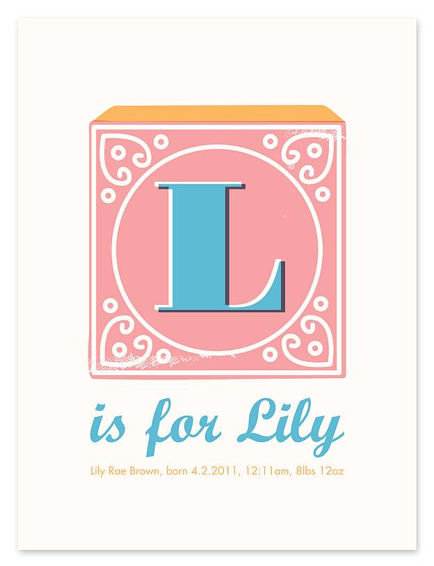 Personalised Alphabet Block Letter Name Print By Ruka-Ruka ...