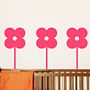 Set Of Three Flower Wall Stickers, thumbnail 2 of 5