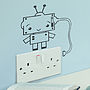 Plug Socket Robot Vinyl Wall Sticker, thumbnail 2 of 6
