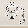 Plug Socket Robot Vinyl Wall Sticker, thumbnail 4 of 6