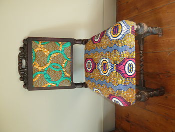 Set Of Four Tribal Print Covered Chairs, 6 of 12