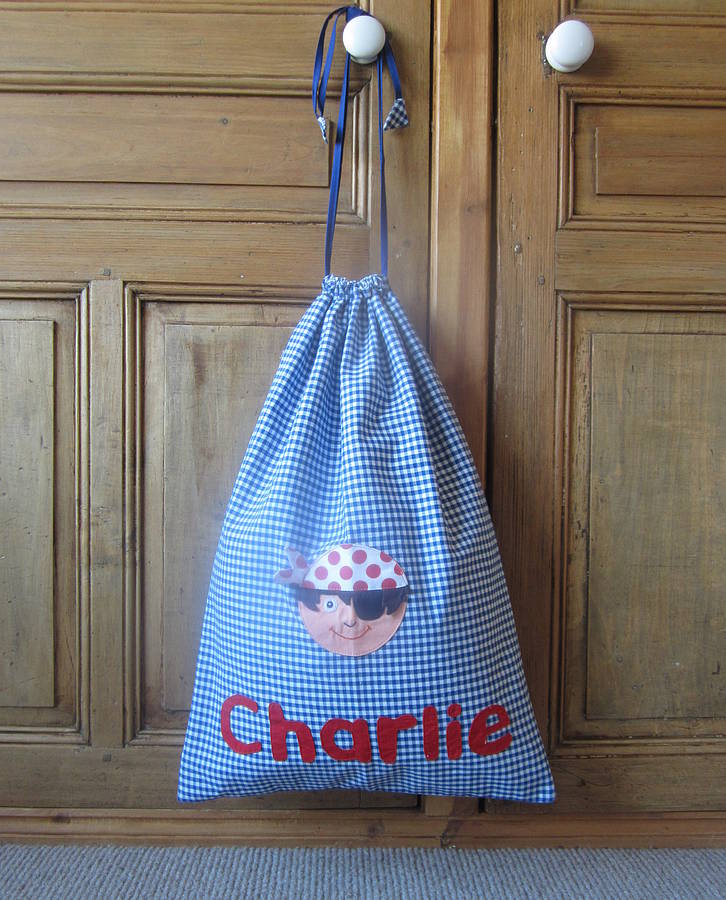 personalised boy's pirate laundry pe bag by the fairground ...