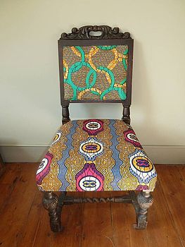 Set Of Four Tribal Print Covered Chairs, 2 of 12