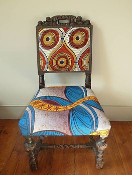 Set Of Four Tribal Print Covered Chairs, 3 of 12
