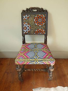 Set Of Four Tribal Print Covered Chairs, 5 of 12