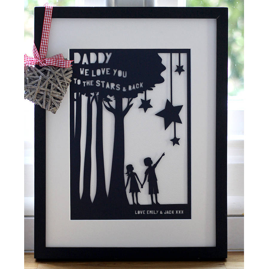 Personalised handmade photo frame daddy mummy I love you to the stars and back