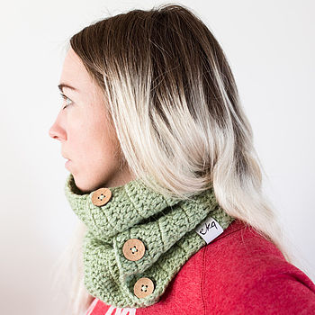 Chunky Button Cowl Scarf, 3 of 12