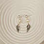 Silver Angel Wing And Pearl Earrings, thumbnail 3 of 5
