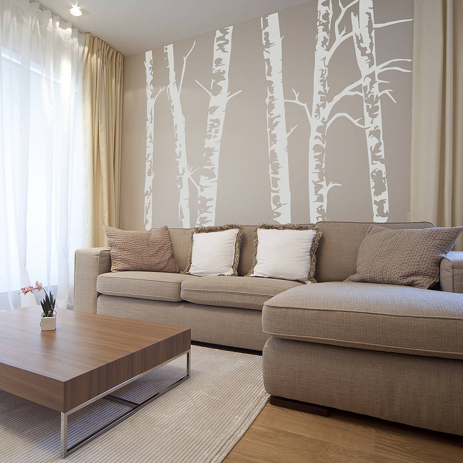 Birch tree store vinyl wall decal