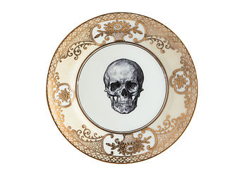 Upcycled Skull Design Gold Side Plate, 2 of 3