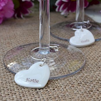 Set Of 10 Personalised Party Glass Charms, 7 of 8