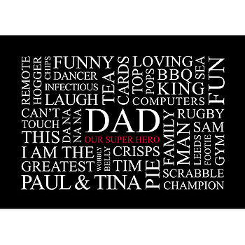 Personalised Dad's Favourites Word Art Print By Cherry Pete ...