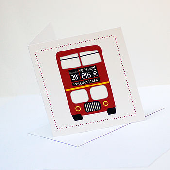 New Baby Card: Personalised Red Bus, 4 of 6