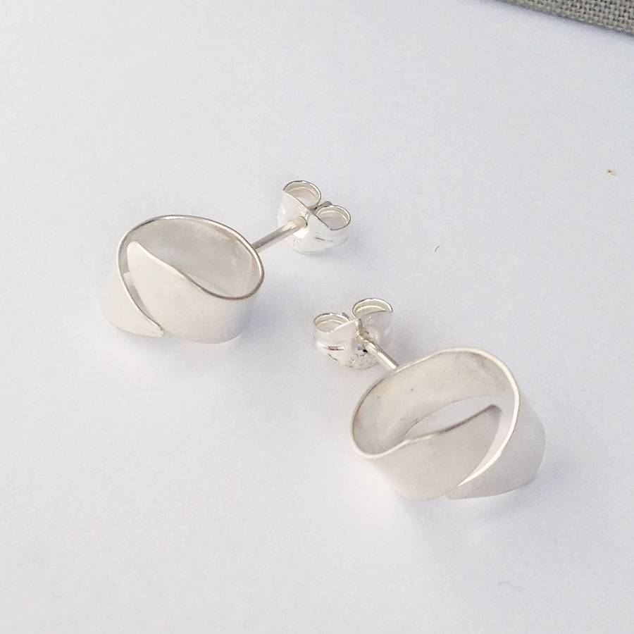 silver ribbon end earrings by jodie hook jewellery | notonthehighstreet.com