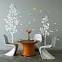 White Trees With Falling Leaves Wall Sticker, thumbnail 1 of 4