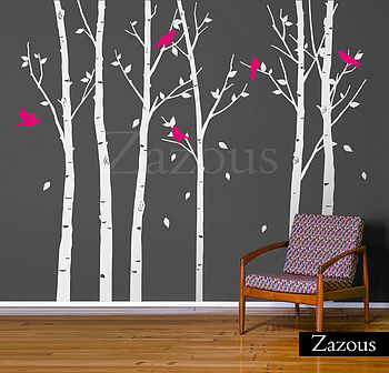 Urban Forest White Wall Stickers, 4 of 4