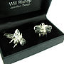 Sterling Silver Or Gold Vermeil Bumble Bee Cufflinks, thumbnail 5 of 6