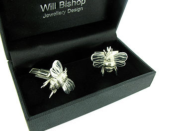 Sterling Silver Or Gold Vermeil Bumble Bee Cufflinks, 5 of 6