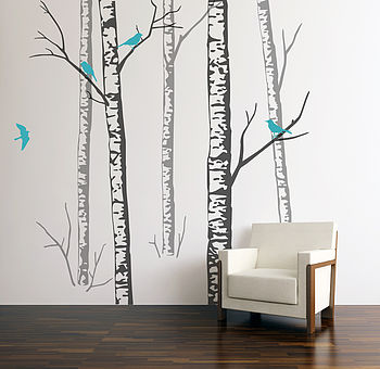 Wall Stickers: Birch Forest Grey, 2 of 4