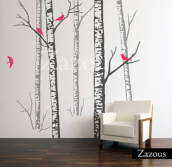 Wall Stickers: Birch Forest Grey, 3 of 4