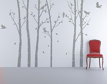 Wall Stickers: Urban Forest Grey, 3 of 4