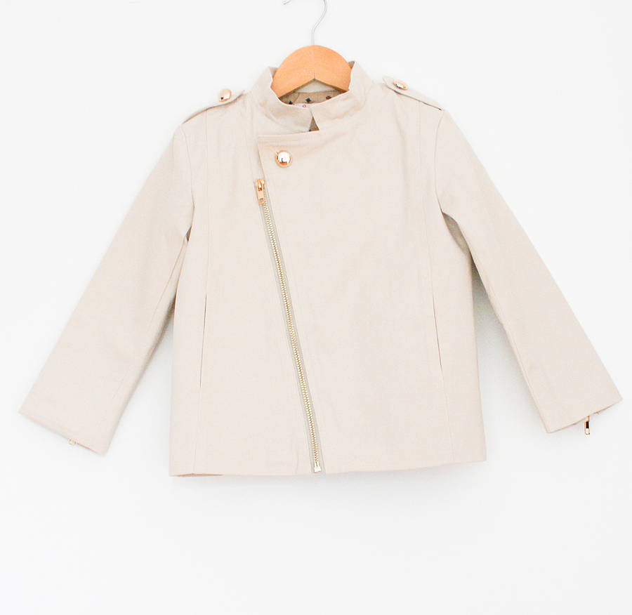 cream unisex zip up cotton jacket by london kiddy | notonthehighstreet.com