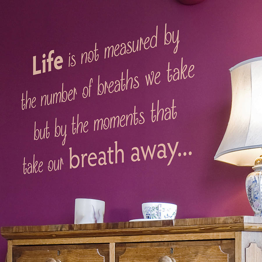 'life is measured' wall quote sticker by nutmeg | notonthehighstreet.com