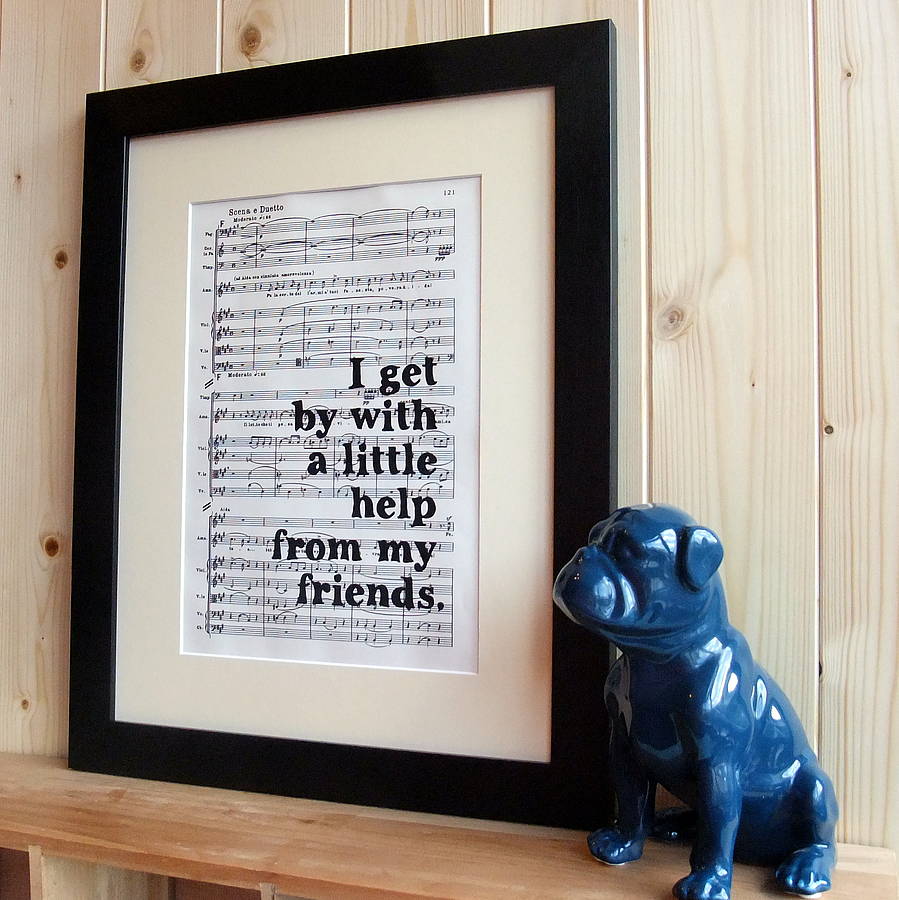 'All You Need Is Love' Framed Music Print By Bookishly