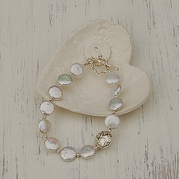 Iridana – White Coin Pearl & Silver Bracelet, 2 of 3