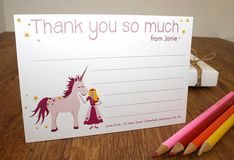 unicorn party invitations or thank you cardslittle