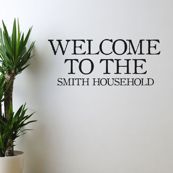 'Welcome' Personalised Vinyl Wall Sticker, 3 of 6