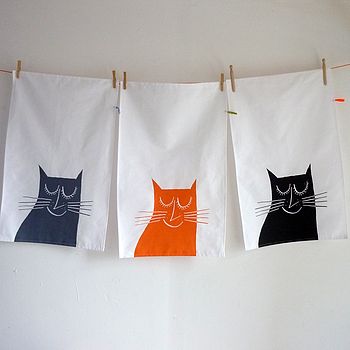 Happy Cat Tea Towel, 5 of 8
