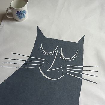 Happy Cat Tea Towel, 3 of 8
