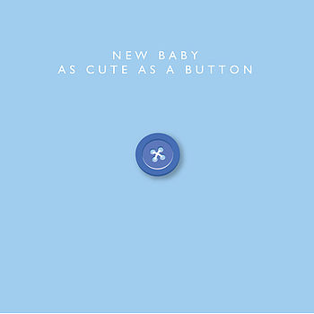 New Baby Boy 'Cute As A Button' Card, 2 of 2