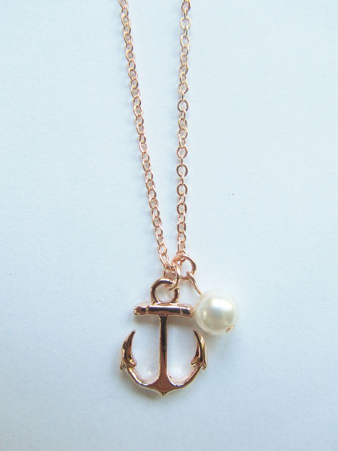 rose gold anchor necklace by madison honey vintage