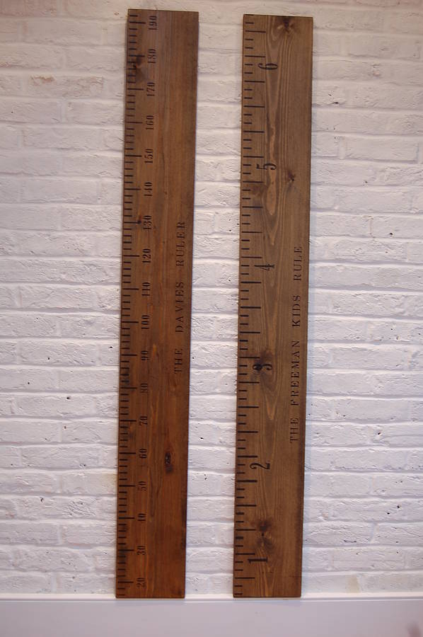 Personalised Wooden Ruler Height Chart In Aged Oak