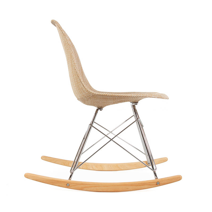 Modern Rocking Chair, Organic Coconut Basket Weave Seat By Cielshop