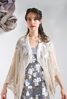 Ivory Embroidered Lace Shrug, 3 of 6