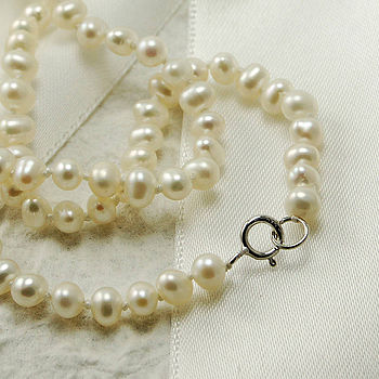 Pearl Necklace With Sterling Silver Cross, 3 of 5