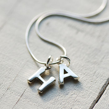 Chunky Silver Initial Necklace, 2 of 6