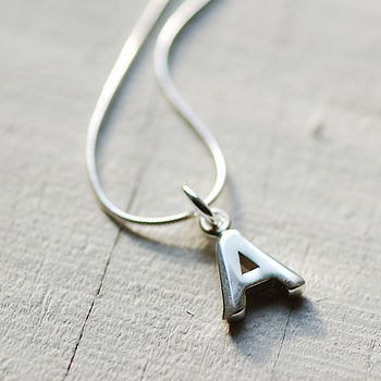 Chunky Silver Initial Necklace, 3 of 6