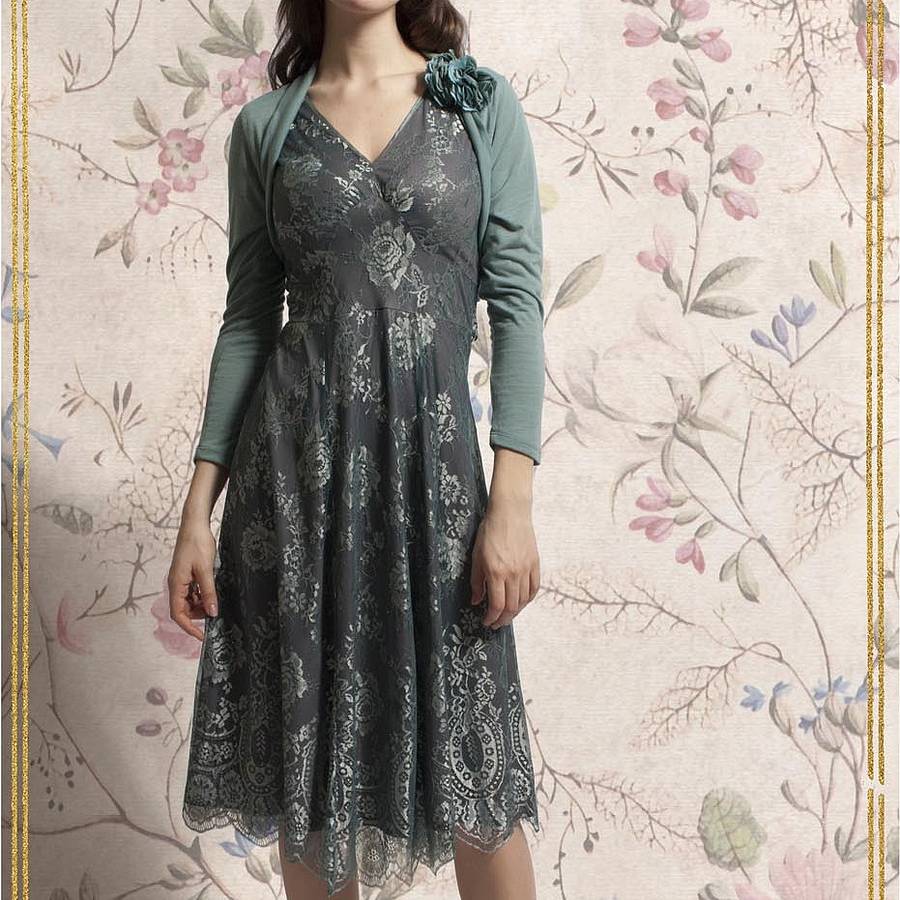 Special Occasion Lace Dress Reef Green And Teal, 1 of 5