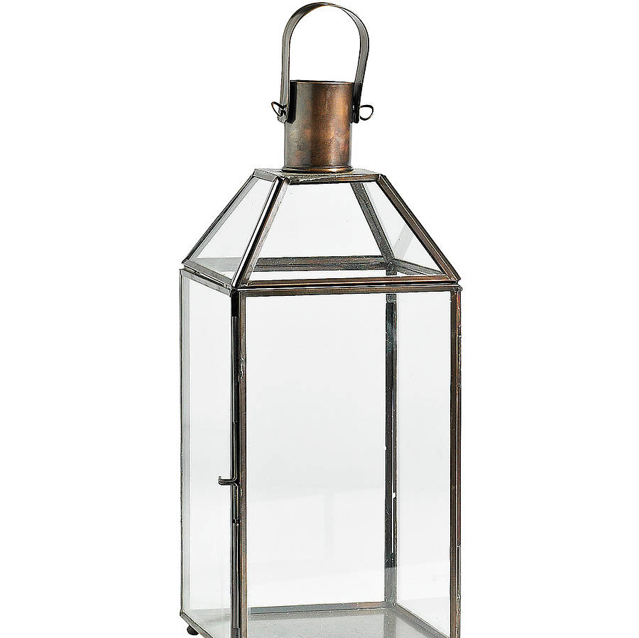 Metal hurricane lantern