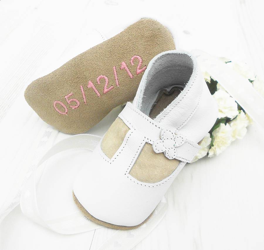 Personalised Flower Christening Shoes By Born Bespoke
