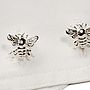 Bee Stud Earrings In Sterling Silver, thumbnail 1 of 2