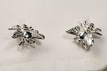 Bee Stud Earrings In Sterling Silver, 2 of 2