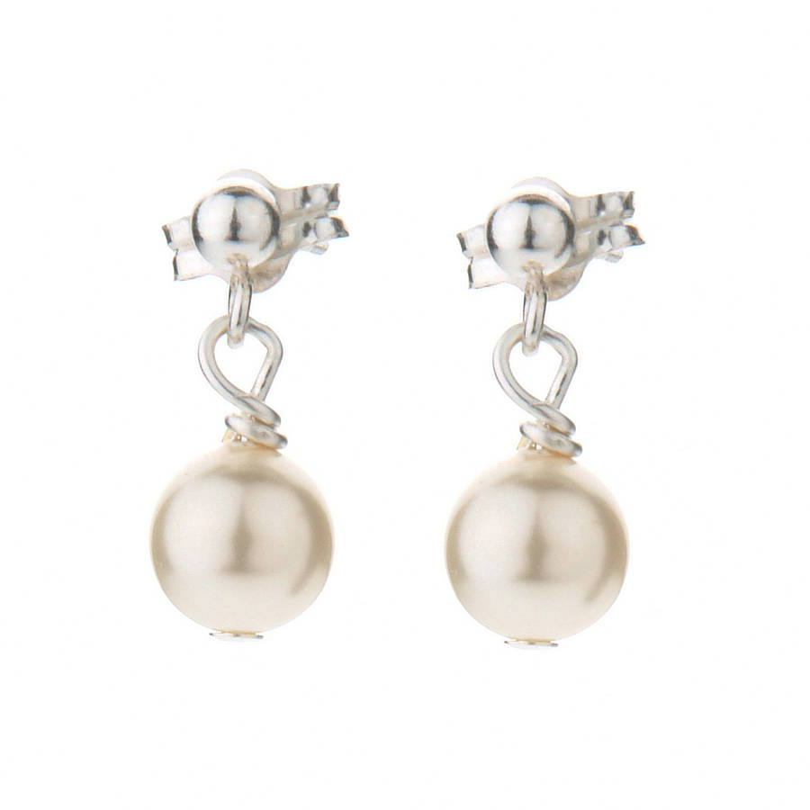 Simplicity Freshwater Pearl Drop Earrings By Chez Bec ...