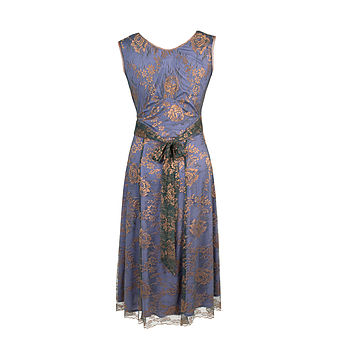 Special Occasion Lace Dress In Bronze And Purple, 4 of 4